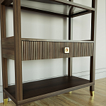 Стеллаж Elsa Dreams Walnut со стеклянными полками и ящиком варинант исполнения - 2 | Loft Concept в Самаре