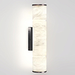 Бра с цилиндрическим плафоном из белого алебастра на прямоугольном основании Темная Латунь Cryptocrystalline Stone варинант исполнения - 1 | Loft Concept в Самаре