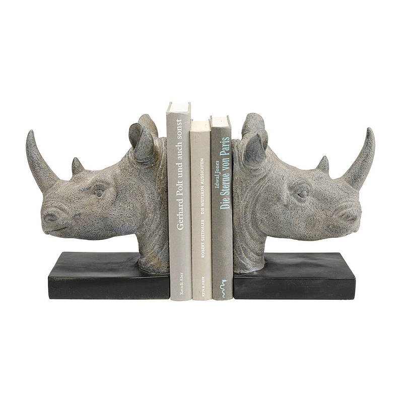Держатель для книг Носороги Серый Черный в Самаре | Loft Concept 