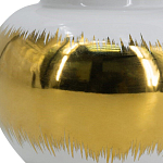 Ваза белая с крышкой и золотистыми фрагментами 24 см Chinoiserie Ceramics варинант исполнения - 3 | Loft Concept в Самаре