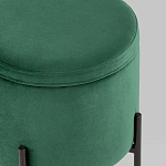 Зеленый пуф на черных ножках SANJAY варинант исполнения - 4 | Loft Concept в Самаре