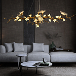 Люстра в виде золотой ветки с цветами и птичками Marvelous Garden варинант исполнения - 3 | Loft Concept в Самаре