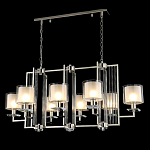 Люстра прямоугольной формы с 8-ю цилиндрическими плафонами из стекла Laurent варинант исполнения - 7 | Loft Concept в Самаре