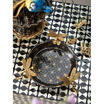 Блюдо черного цвета из фрафора на бронзовых ножках в виде стрекоз Eden Garden варинант исполнения - 4 | Loft Concept в Самаре