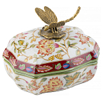 Фарфоровая шкатулка с бронзовой стрекозой Eden Garden варинант исполнения - 1 | Loft Concept в Самаре