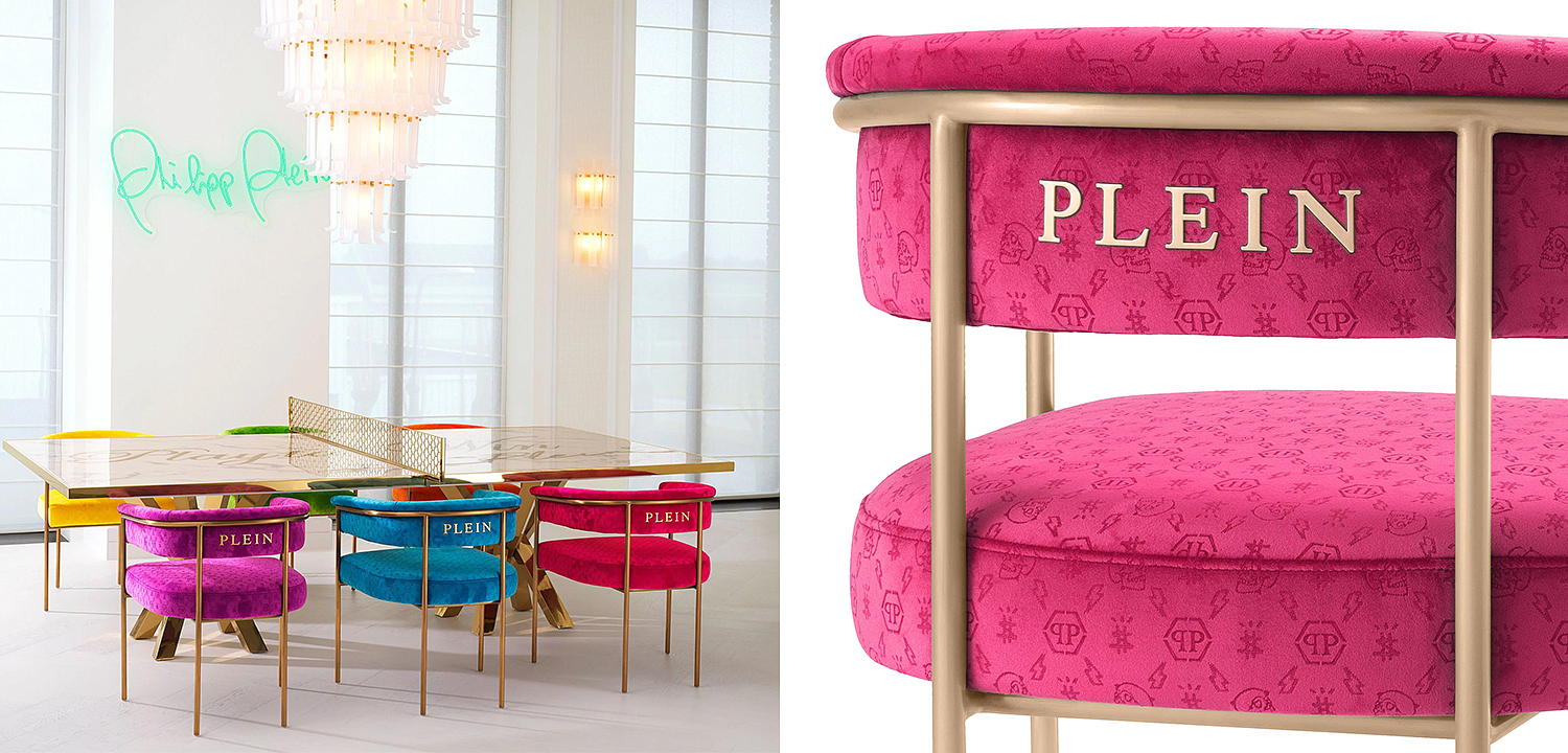 Стул Philipp Plein Dining Chair Monogram Розовый Стул Philipp Plein Dining Chair Monogram Розовый - Loft-Concept в Самаре