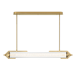 Подвесной светильник линейный золотого цвета с длинной цилиндрической стеклянной трубкой Eurofase варинант исполнения - 3 | Loft Concept в Самаре