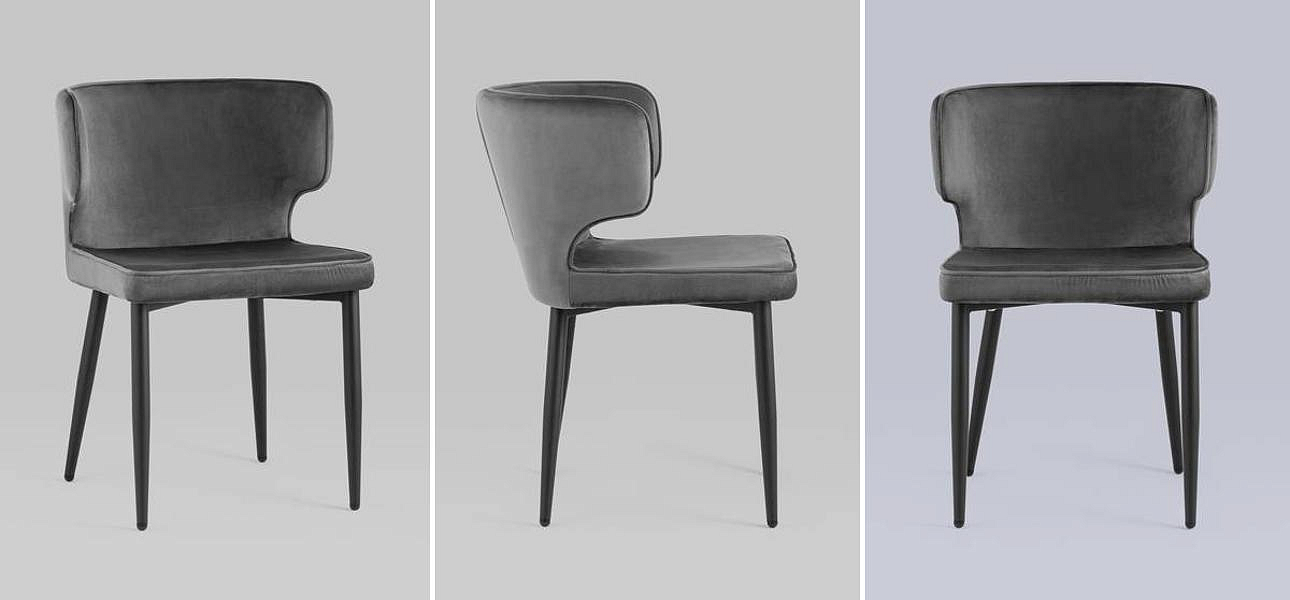 Стул Mateo Chair Серый Велюр Стул Mateo Chair Серый Велюр - Loft-Concept в Самаре