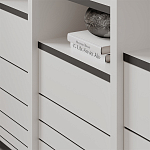 Стеллаж прямой ассиметричный с полками и 4-мя дверцами ARYA BOOKCASE WHITE варинант исполнения - 6 | Loft Concept в Самаре