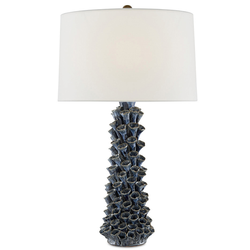 Настольная лампа с корпусом из цветков колокольчика Cascade of Blue Flowers ivory ( слоновая кость ) Синий Черный Настольная лампа с корпусом из цветков колокольчика Cascade of Blue Flowers ivory ( слоновая кость ) Синий Черный в Самаре | Loft Concept
