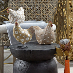 Статуэтка курица с текстурной поверхностью бежевого цвета Rustic Chicken варинант исполнения - 5 | Loft Concept в Самаре