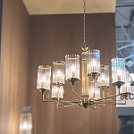Люстра с 9-ю цилиндрическими стеклянными плафонами Jeanette варинант исполнения - 6 | Loft Concept в Самаре