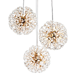 Подвесной светильник с 3-мя плафонами Crystal Dandelions Hanging Lamp варинант исполнения - 1 | Loft Concept в Самаре