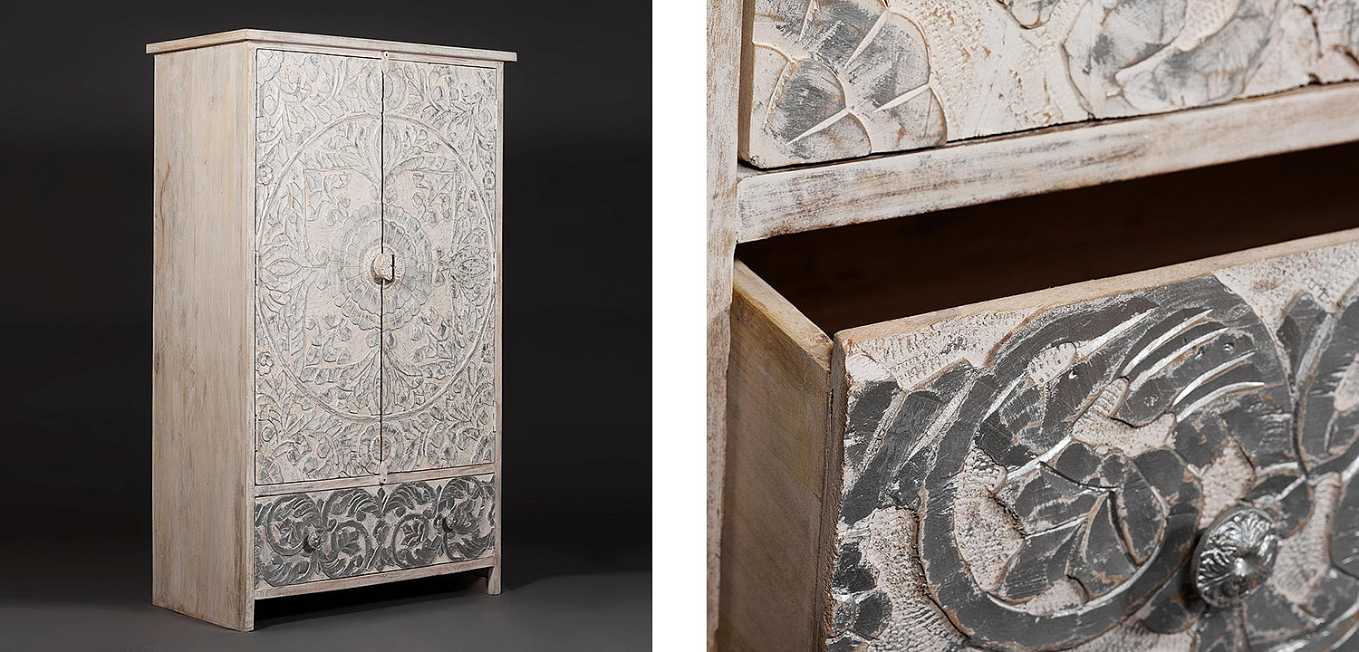 Шкаф Indian antique white Cupboard - Loft-Concept в Самаре