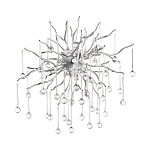 Бра с лучеобразным основанием и подвесками из прозрачного стекла в виде длинных капель Droplet Chandelier варинант исполнения - 7 | Loft Concept в Самаре