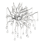 Бра с лучеобразным основанием и подвесками из прозрачного стекла в виде длинных капель Droplet Chandelier варинант исполнения - 9 | Loft Concept в Самаре