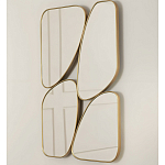 Зеркало в ассиметричной раме золотистого цвета Chaotic варинант исполнения - 1 | Loft Concept в Самаре