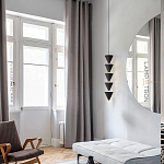 Подвесной светильник светодиодный в виде ряда черных металлических конусов  Herringbone варинант исполнения - 6 | Loft Concept в Самаре