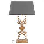 Настольная лампа на ажурном чугунном основании с серым абажуром Openwork Lamp варинант исполнения - 1 | Loft Concept в Самаре
