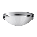 Потолочный светильник для ванных комнат цвета хром с белым матовым ребристым плафоном в форме полусферы Feiss варинант исполнения - 1 | Loft Concept в Самаре