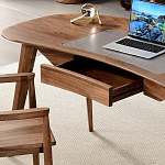 Стол рабочий округлой формы с ящиком  Working Moonnut Table варинант исполнения - 5 | Loft Concept в Самаре