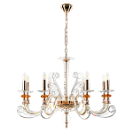 Люстра с 8-ю лампочками и изогнутыми прозрачными элементами из стекла Twisted Glass Candles Chandelier варинант исполнения - 2 | Loft Concept в Самаре