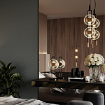 Настольная лампа с черным основанием и золотистым декором Bruno варинант исполнения - 5 | Loft Concept в Самаре