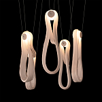 Подвесной светильник белого цвета с 6-ю изогнутыми плафонами Flow Loop варинант исполнения - 6 | Loft Concept в Самаре