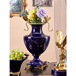 Ваза темно-синего цвета из фарфора с бронзовыми стрекозами Eden Garden porcelain and bronze варинант исполнения - 6 | Loft Concept в Самаре