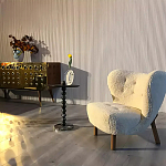 Дизайнерский журнальный стол с основанием в виде черных мраморных бусин Mybimus варинант исполнения - 2 | Loft Concept в Самаре