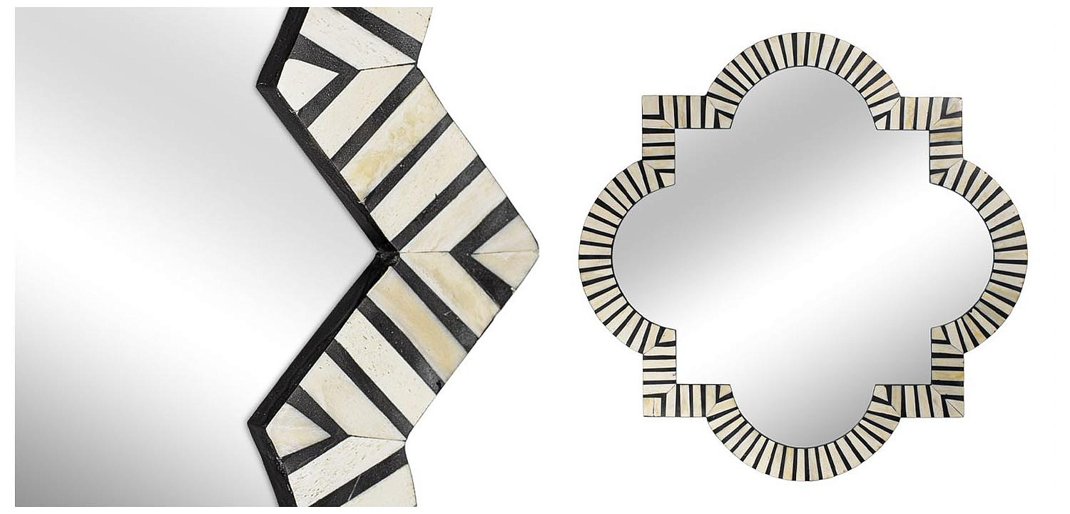 Зеркало Bone Inlay Mirror black and white Зеркало Bone Inlay Mirror black and white - Loft-Concept в Самаре