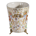 Кашпо с растительным и животным орнаментом на бронзовых ножках Turquoise Blooming Garden варинант исполнения - 3 | Loft Concept в Самаре