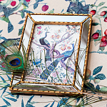 Постер в зеркальной раме в стиле шинуазри Chinoiserie Imperial Garden Peacocks on a Tree Poster варинант исполнения - 3 | Loft Concept в Самаре