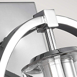 Бра цвета хром с круглой рамой и цилиндрическим прозрачным стеклянным плафоном на прямоугольном основании Feiss варинант исполнения - 2 | Loft Concept в Самаре