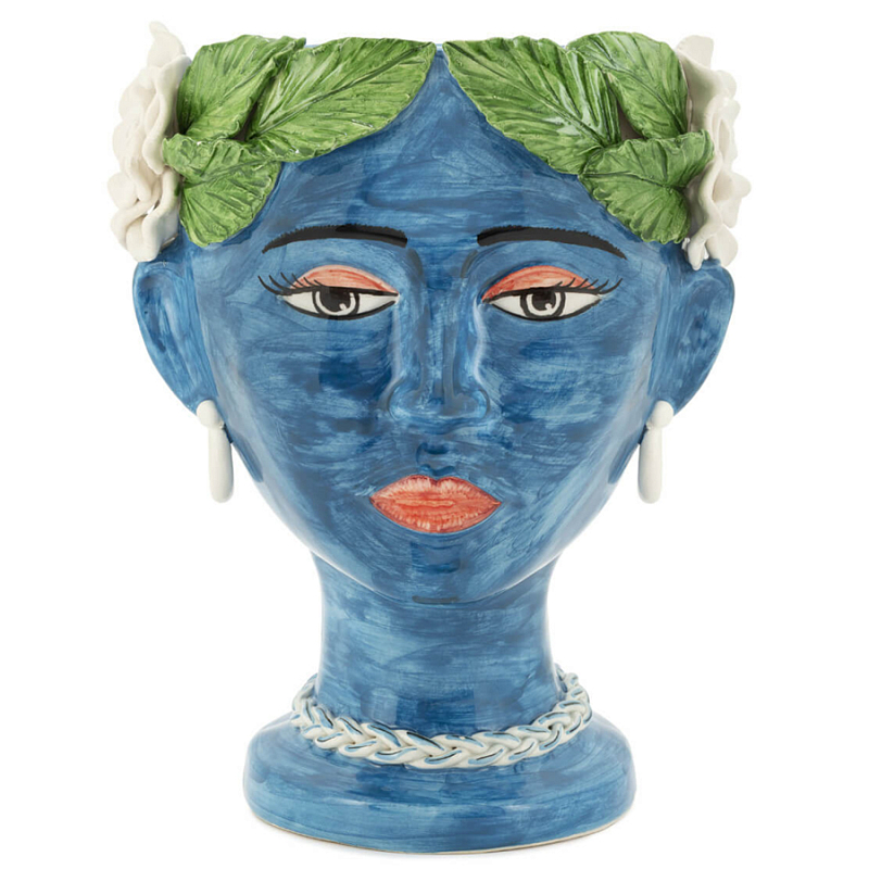 Ваза VASE HEAD SELVA COLOR dark blue Синий Зеленый в Самаре | Loft Concept 