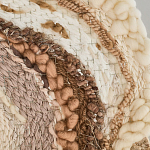 Овальный Современный Гобелен Абстракция в бежевых тонах Shallow варинант исполнения - 6 | Loft Concept в Самаре