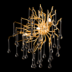 Бра с лучеобразным основанием и подвесками из прозрачного стекла в виде длинных капель Droplet Chandelier варинант исполнения - 6 | Loft Concept в Самаре