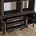 Модульный стеллаж Primo из трех составных элементов Темный орех варинант исполнения - 5 | Loft Concept в Самаре