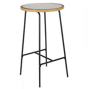 Барный столик с круглой плетеной столешницей Wicker Table Top