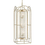 Люстра золотая с внутренним цилиндром из хрустальных бусин Romantic Lantern варинант исполнения - 2 | Loft Concept в Самаре