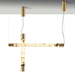 Подвесной светильник с цилиндрическим плафоном из алебастра PEARLS Suspension варинант исполнения - 3 | Loft Concept в Самаре