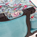 Трехместный диван из натурального бука бирюзовый с изображением птиц и цветов Turquoise Chinoiserie Garden Sofa варинант исполнения - 10 | Loft Concept в Самаре