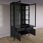 Витрина Primo со стеклянными фасадами и буфетом шпон Черный дуб варинант исполнения - 4 | Loft Concept в Самаре