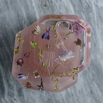 Шкатулка из эпоксидной смолы с цветами розовая Epoxy Resin Square Box Pink варинант исполнения - 6 | Loft Concept в Самаре