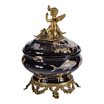 Шкатулка черного цвета с бронзовым ангелом Eden Garden варинант исполнения - 3 | Loft Concept в Самаре