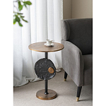 Столик приставной с абстрактным основанием и акцентом в виде золотистого диска Heavenly Space варинант исполнения - 7 | Loft Concept в Самаре