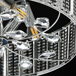 Люстра круглая на цепи цвета хром с прозрачными рельефными хрустальными пластинами Textured Glass Chandelier варинант исполнения - 7 | Loft Concept в Самаре