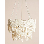 Двухъярусная круглая люстра волнистой формы украшенная белыми бусами Azure Beads Chandelier варинант исполнения - 1 | Loft Concept в Самаре