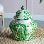 Ваза с зелёными листьями и крышкой Vase Green Leaves варинант исполнения - 6 | Loft Concept в Самаре