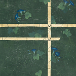 Обои ручная роспись Morning Glory Original colourway on Edo Green painted Xuan paper варинант исполнения - 2 | Loft Concept в Самаре